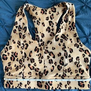 Fabletics sand leopard sports bra
